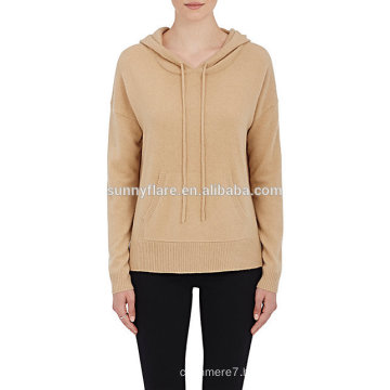 New Design Women Pure Cashmere Hoodie Sweater